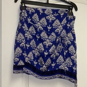 Blue and White Patterned Skirt